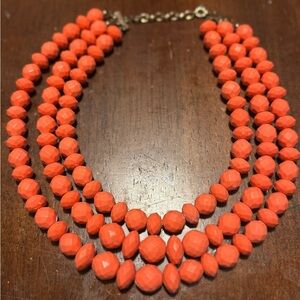 Vibrant Coral Beaded Necklace